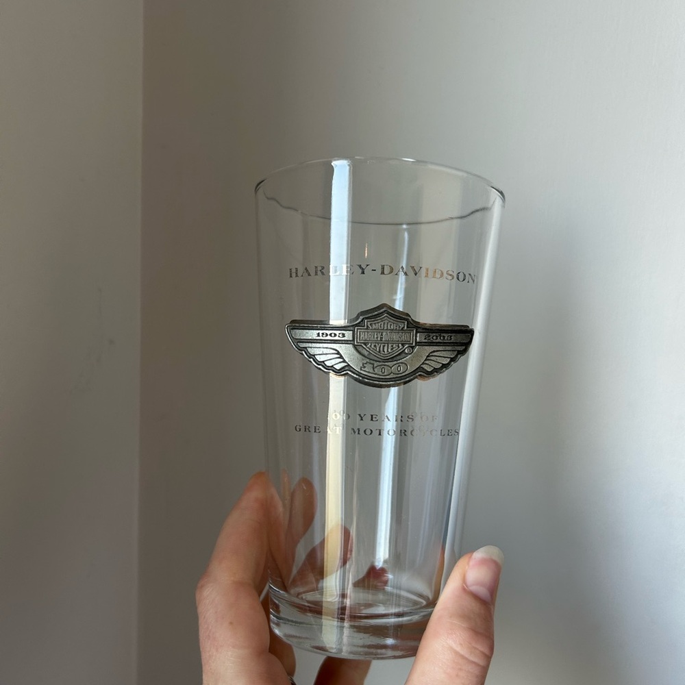 Harley-Davidson Silver Logo Glass Tumbler